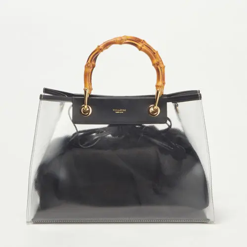 VIOLAd’ORO バンブーハンドルPVCバッグ ￥25,000+税