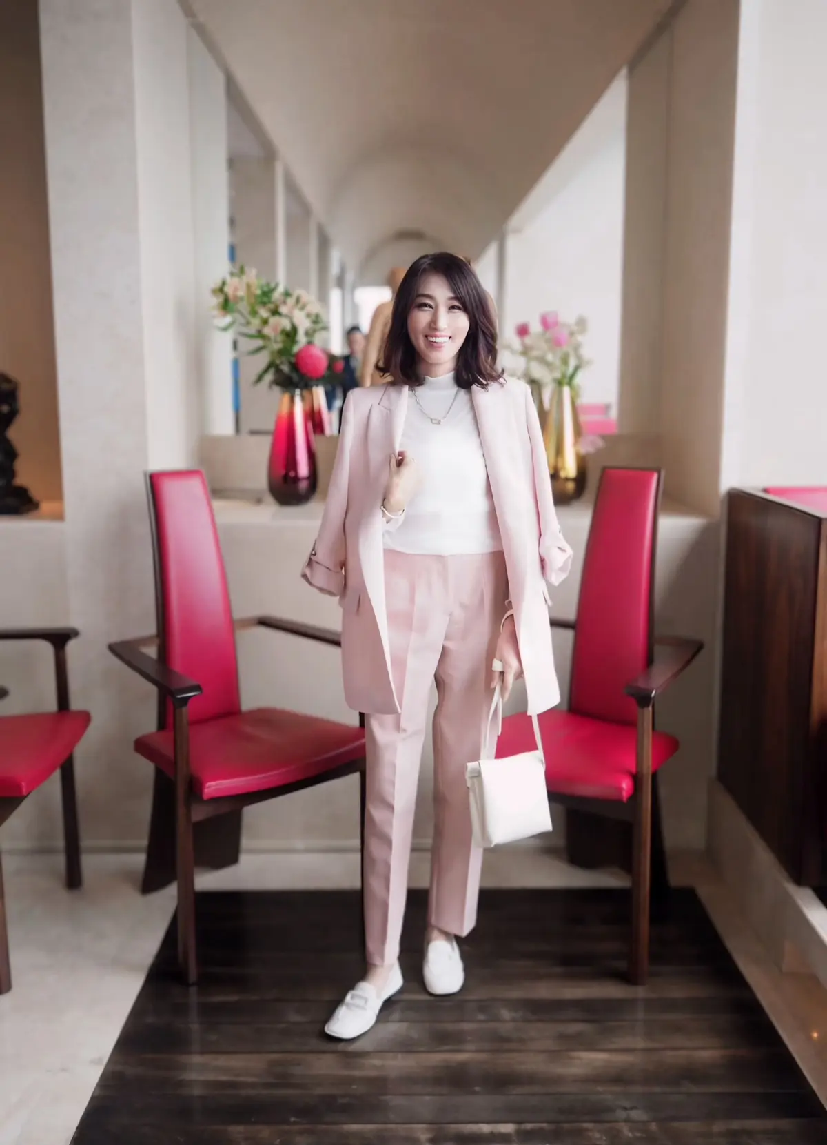 ZARA ハイウエストパンツ  ￥ 5,590 ミディアムピンク | 9929/132