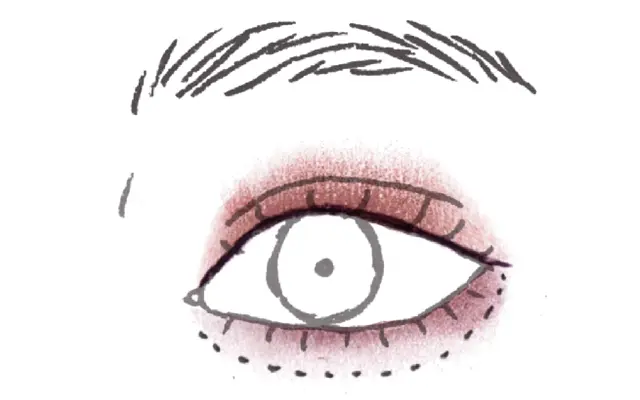 ラベンダーを下まぶたに重ねて優しくブライトUP