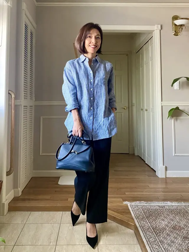 リネンのシャツのオンオフコーデの画像_2