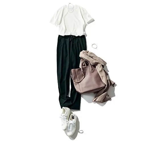 my favorite DANSKIN×eclat ストレッチ軽量タックパンツ ￥17,600