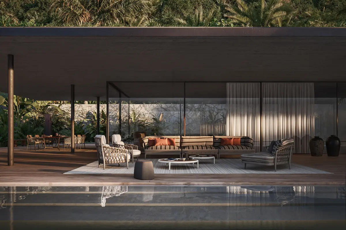 「B&B Italia Outdoor Collection 2025」の新作展示