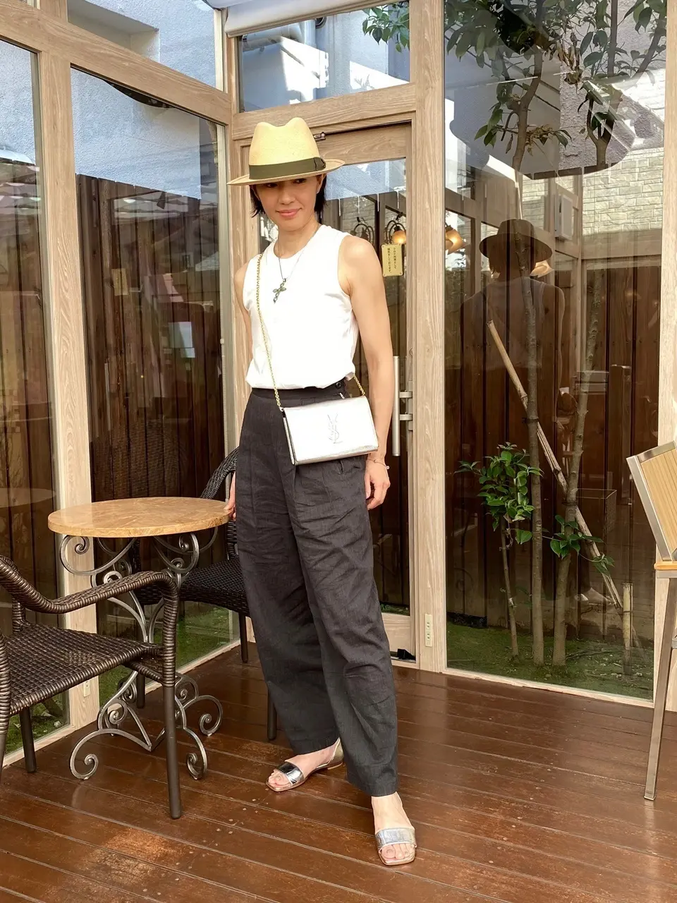 夏の帽子コーデ