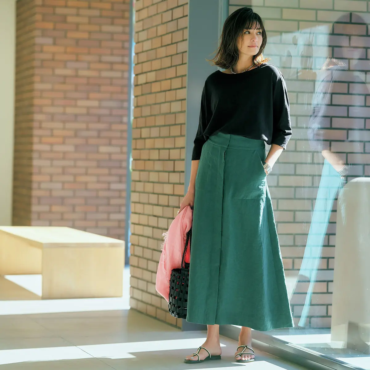 徳原文子×Chaos リネンスカート