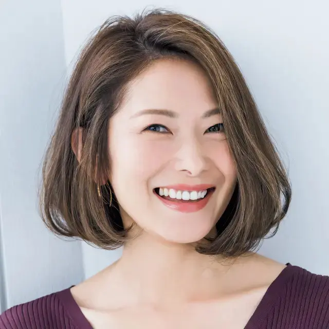 うねり毛にも自然な立体感を生むダイヤ形重めボブヘア【50代髪型・ヘアスタイル】