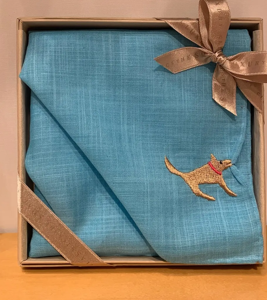 犬刺繍　ハンカチ