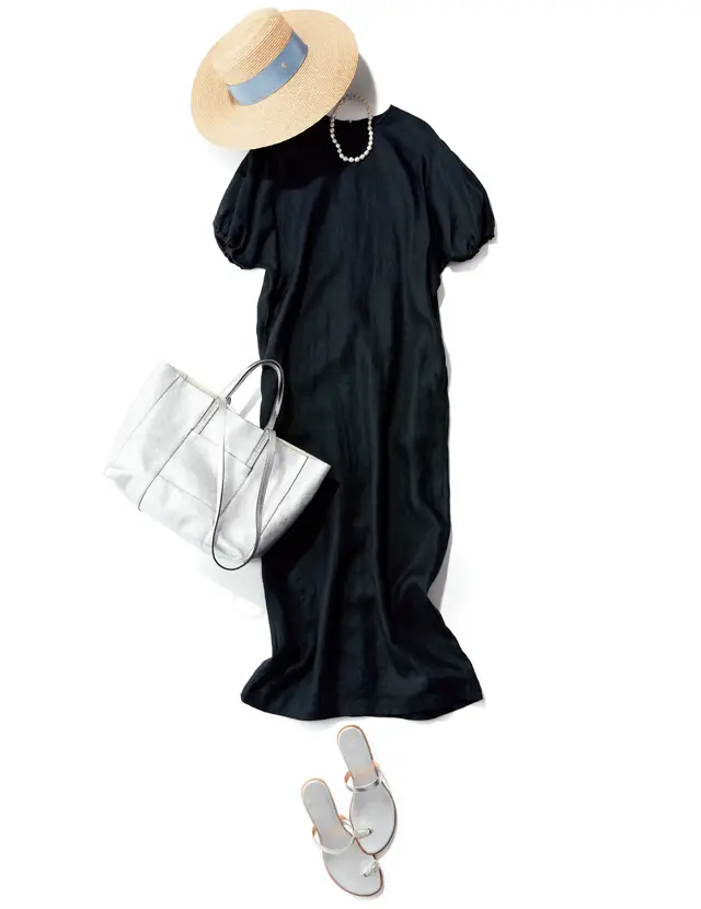 ひと時のリゾート気分を楽しむ洗練されたリネンワンピース