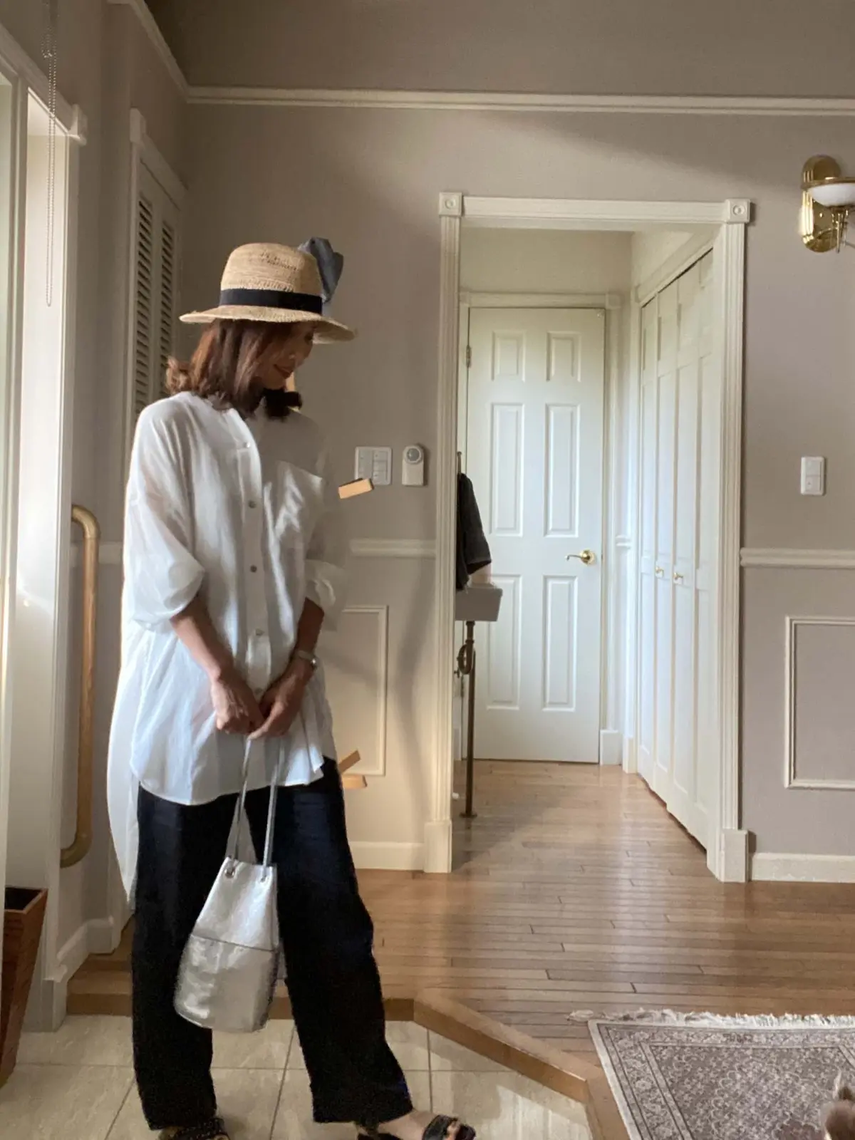 ロングシャツ×ワイドパンツでゆるふわ⭐︎の画像_1