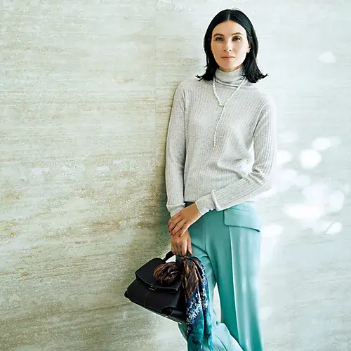 C.T.plage×eclat シルクカシミヤタートルニット ￥22,000