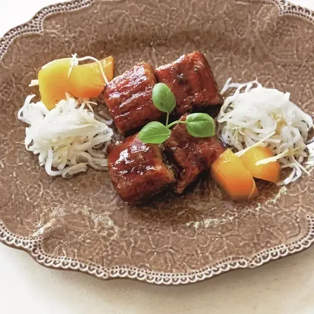 酢うなぎ、柿と大根のなます