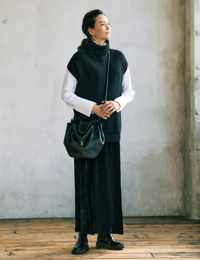 IシルエットのマキシスカートのRINA