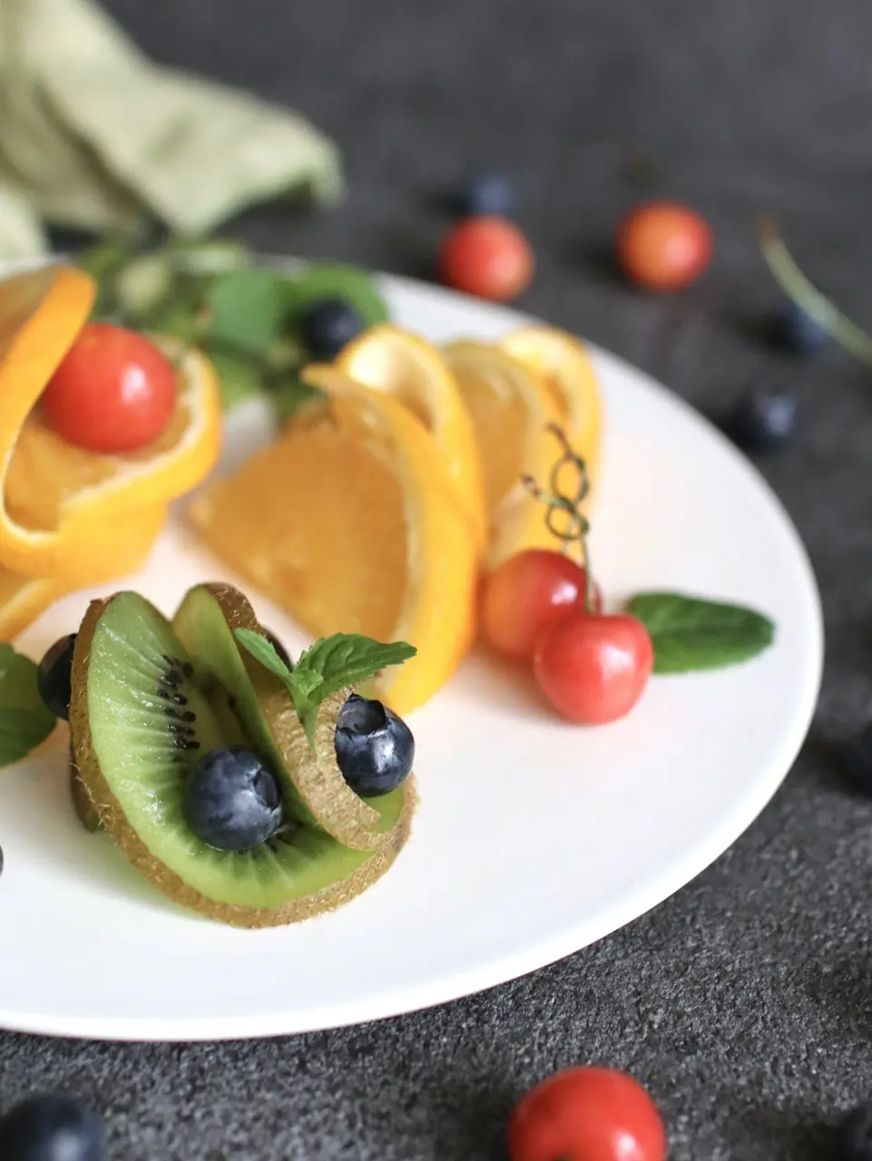 フルーツカッティング横から