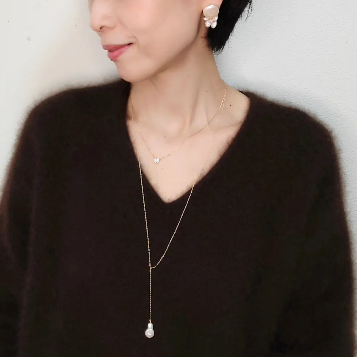 アトリエゼロヨンゴ　淡水バロックパールピアス　ブレスレット　天然石アクセサリー