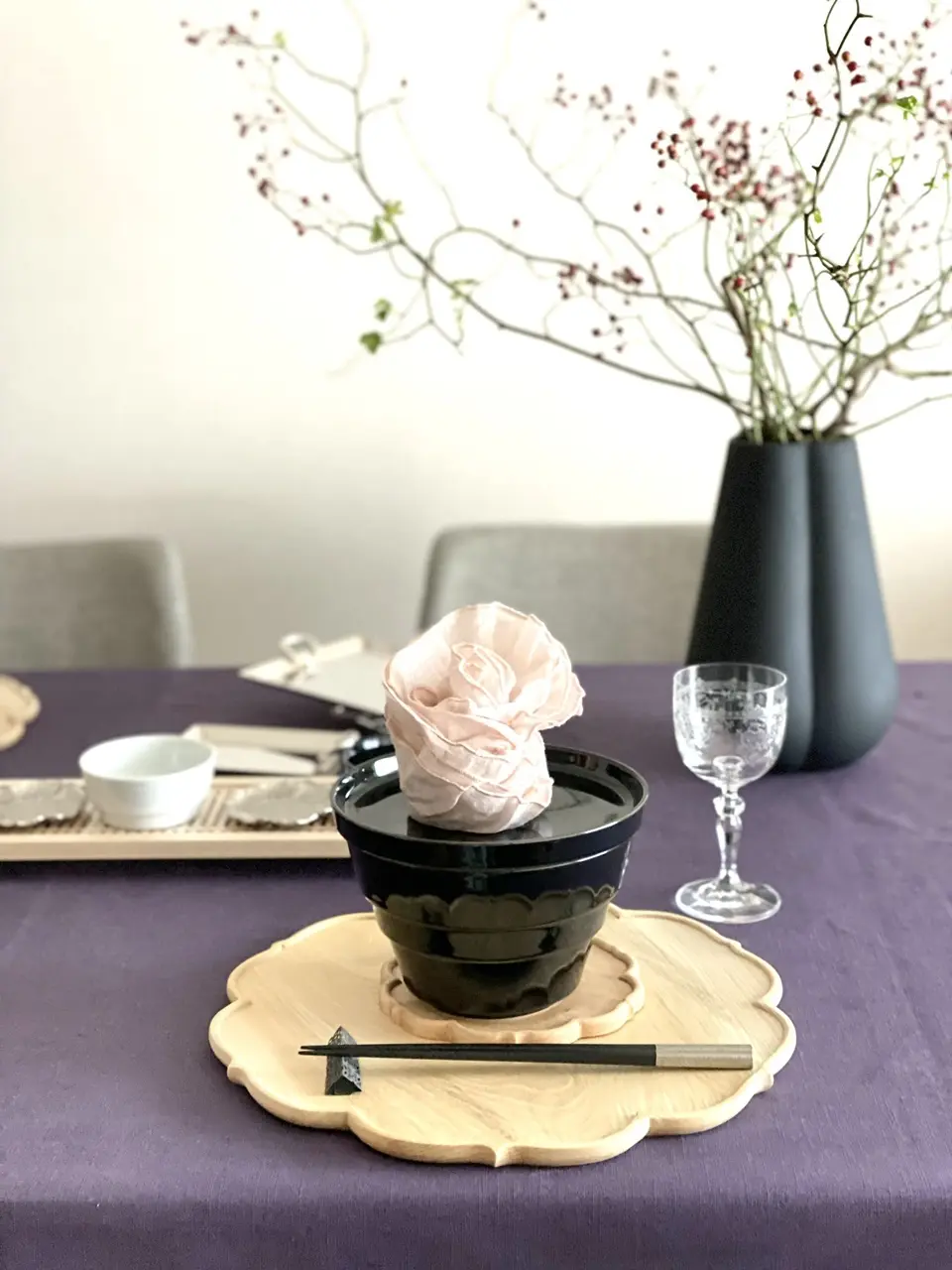 次女の誕生日ディナーテーブルコーディネート②