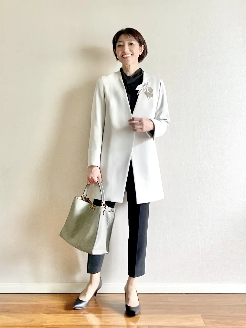 NARA CAMICEボウタイブラウスコーデ②