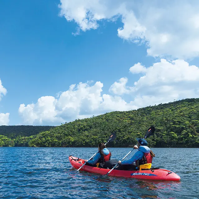 どちらのプログラムも、カヤックで漕ぎ出す
