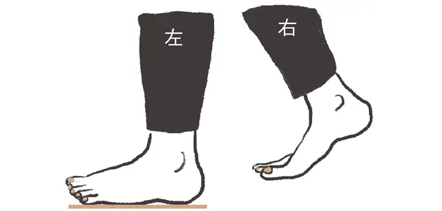 前に出した左足の裏全体で地面をとらえる。