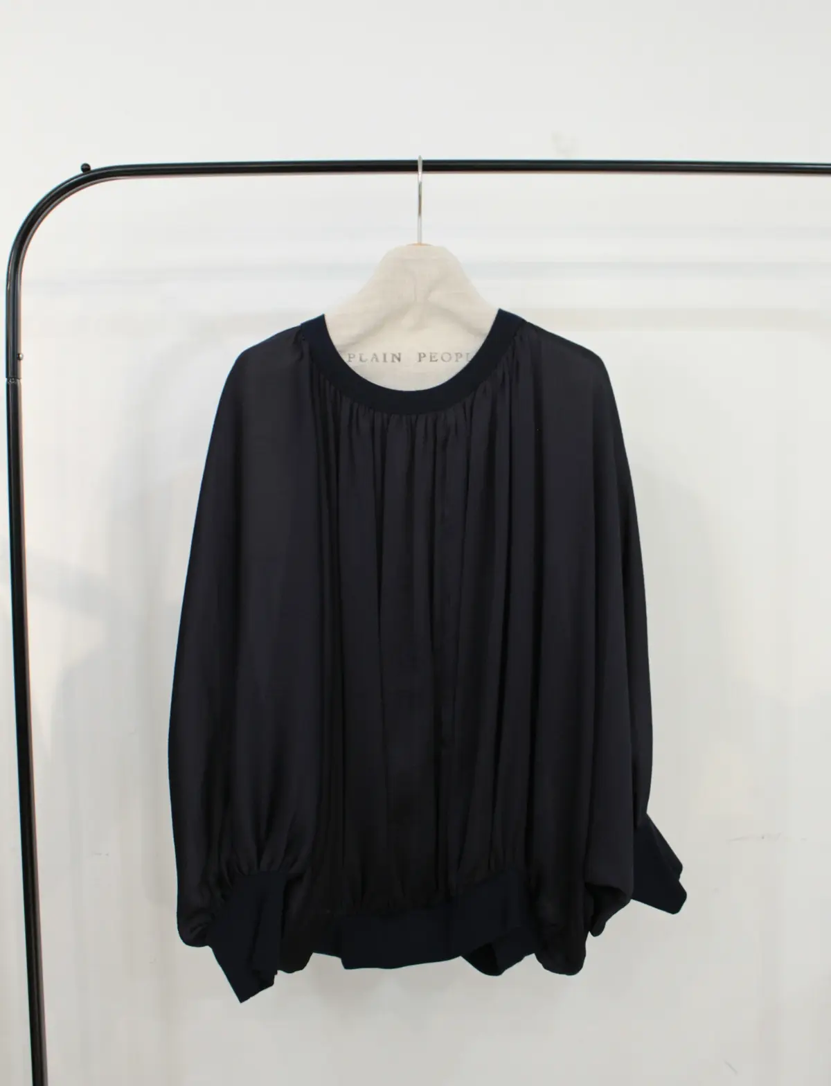 PLAIN PEOPLE　ネイビーシフォンブラウス