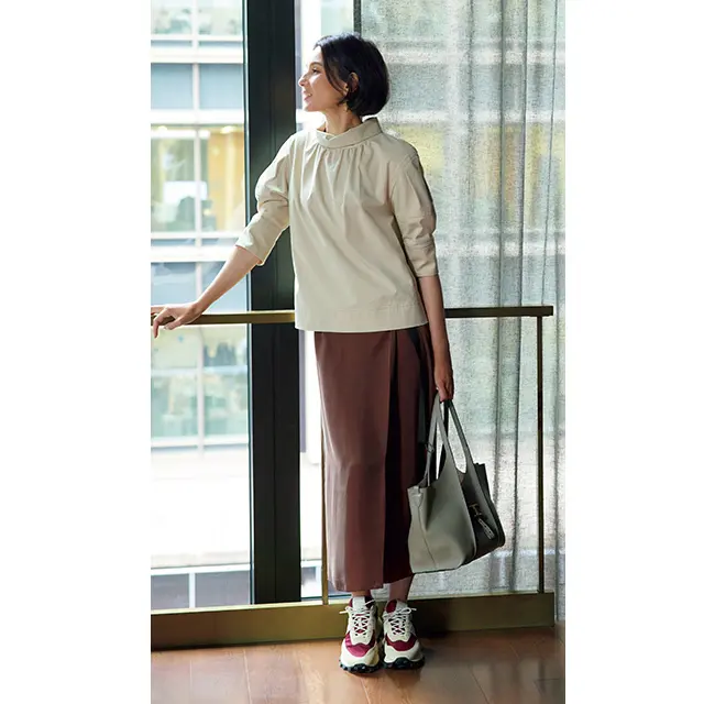 張りのあるコットンなら 立体的なフォルムが体をカバー