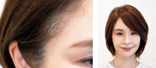 大人のヘアカラー　明るめツヤラベンダー