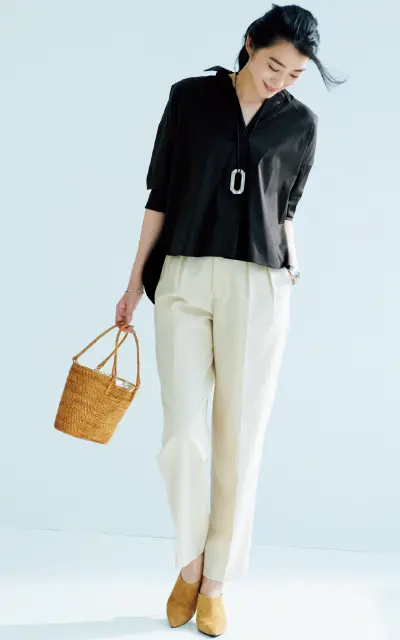 カスタードのカラーパンツコーデのゆうき