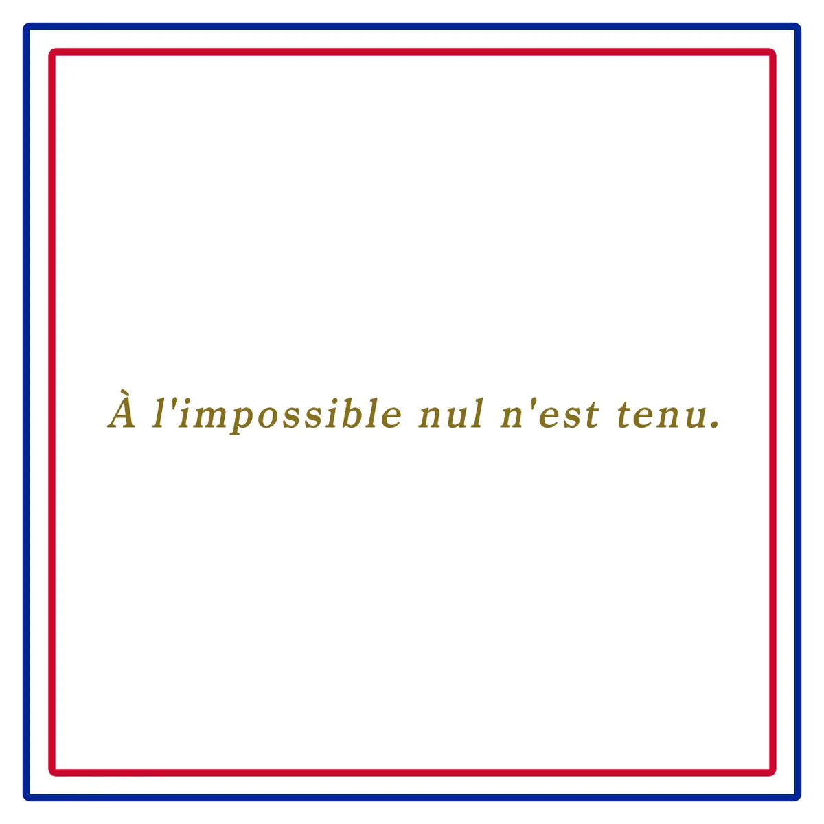 誰も不可能なことをする義務はなしーÀ l'impossible nul n'est tenu.