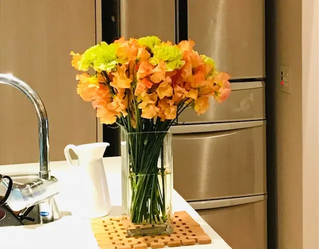 オレンジのスイートピー