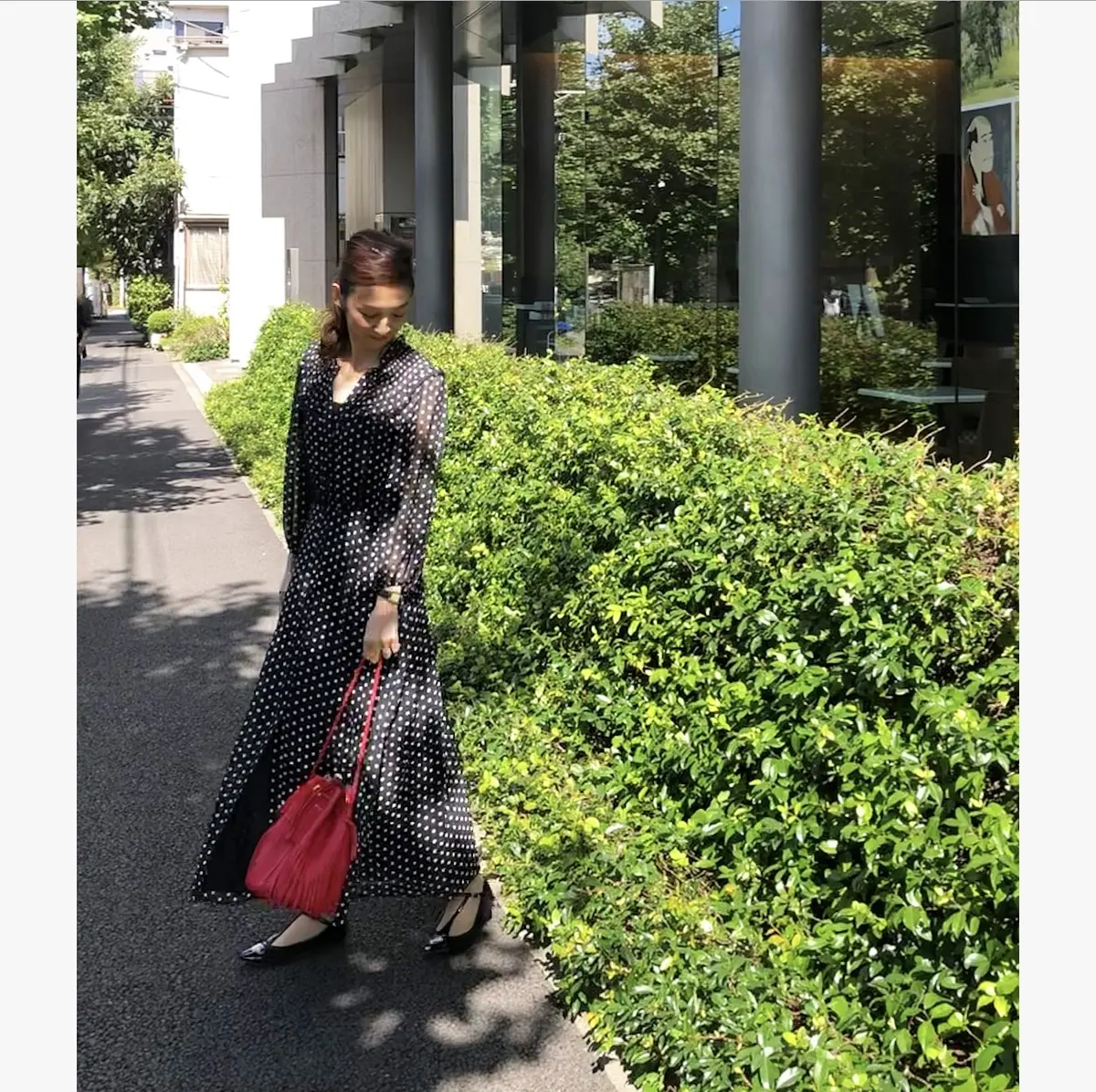 ZARAドットワンピで、山種美術館への画像_3