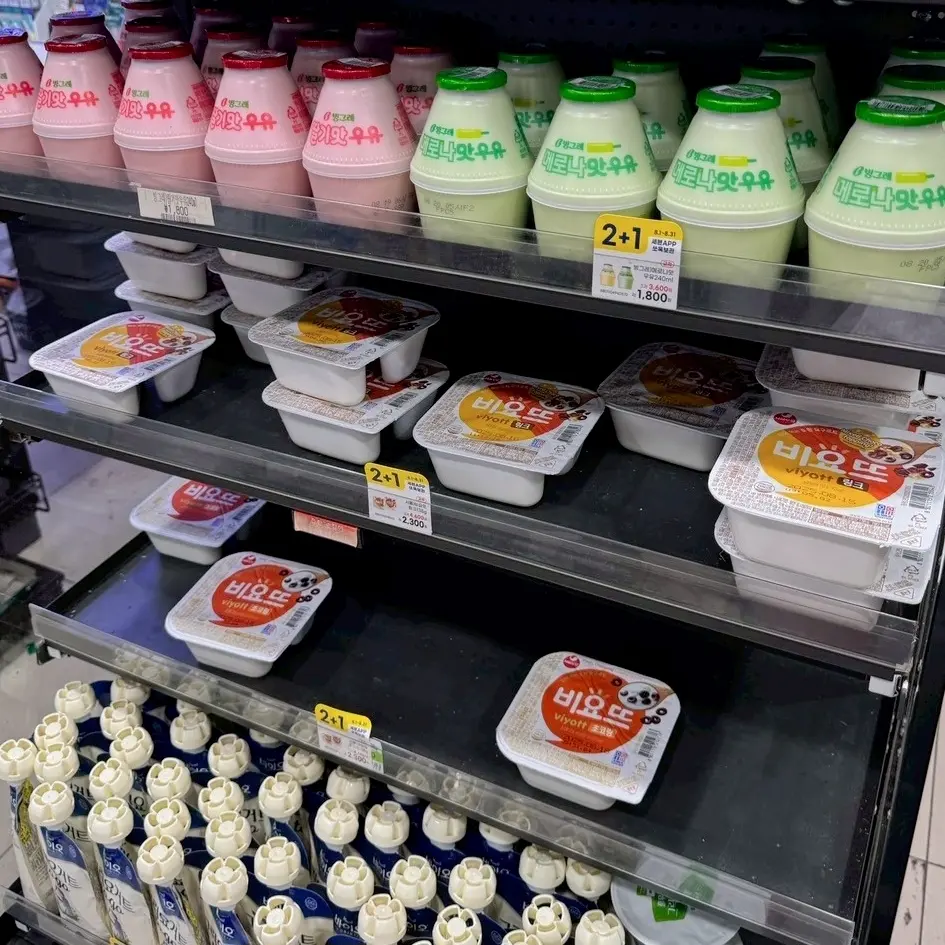 真ん中2段がビヨットヨーグルト。日本上陸希望！