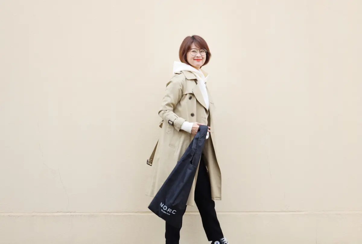 エクラ4月号付録　「N.O.R.C」とコラボした黒ショッパーBAGコーデ