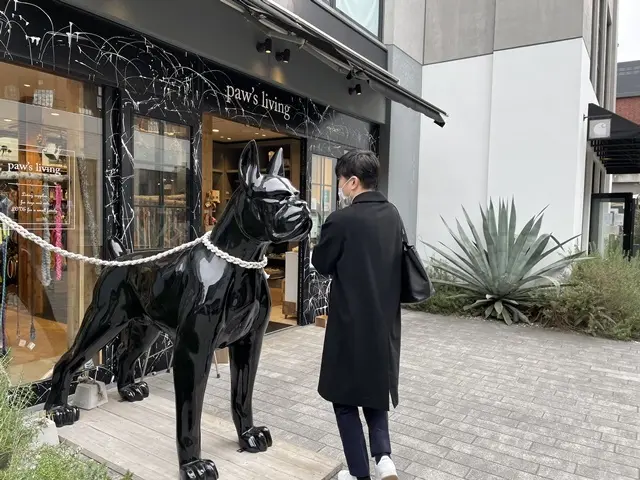 マリンウォーク横浜内の犬のオブジェ