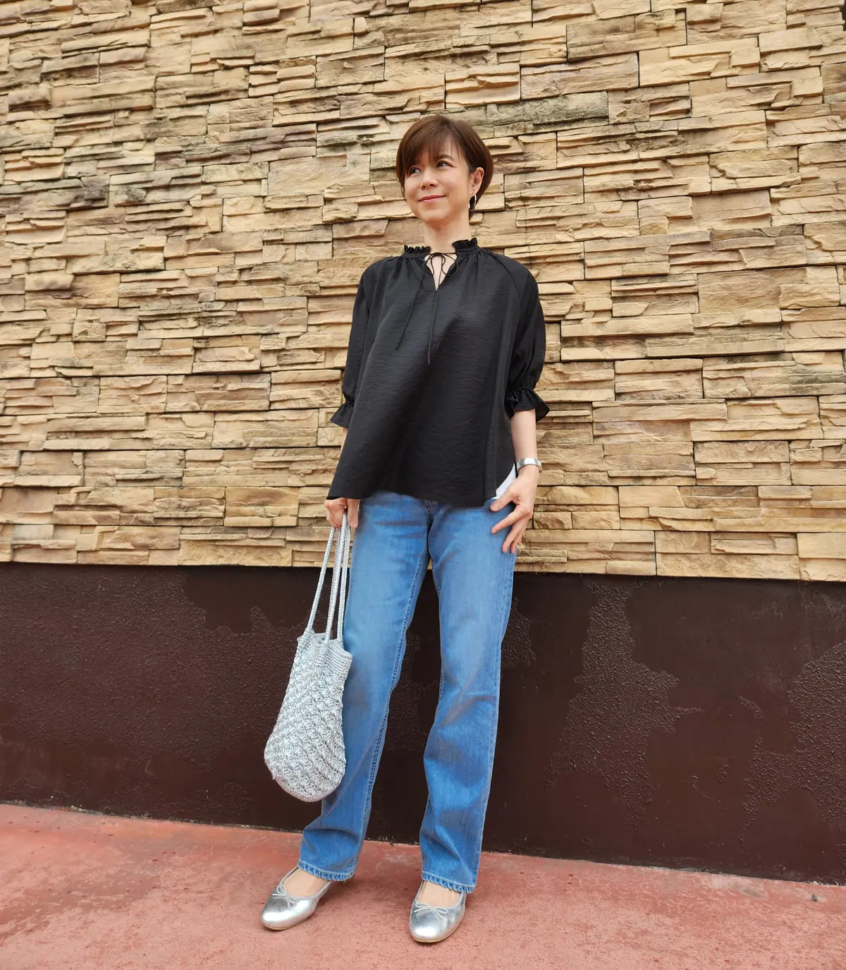 サマーデニムとふんわりブラウスの画像_1