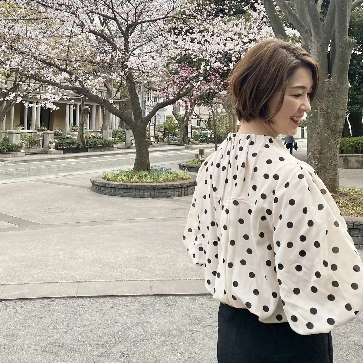 ドット柄ブラウスでバースデーランチへ♪の画像_10