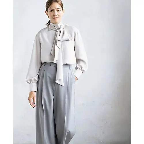 Whim Gazette×eclat 前後2WAYボウタイブラウス