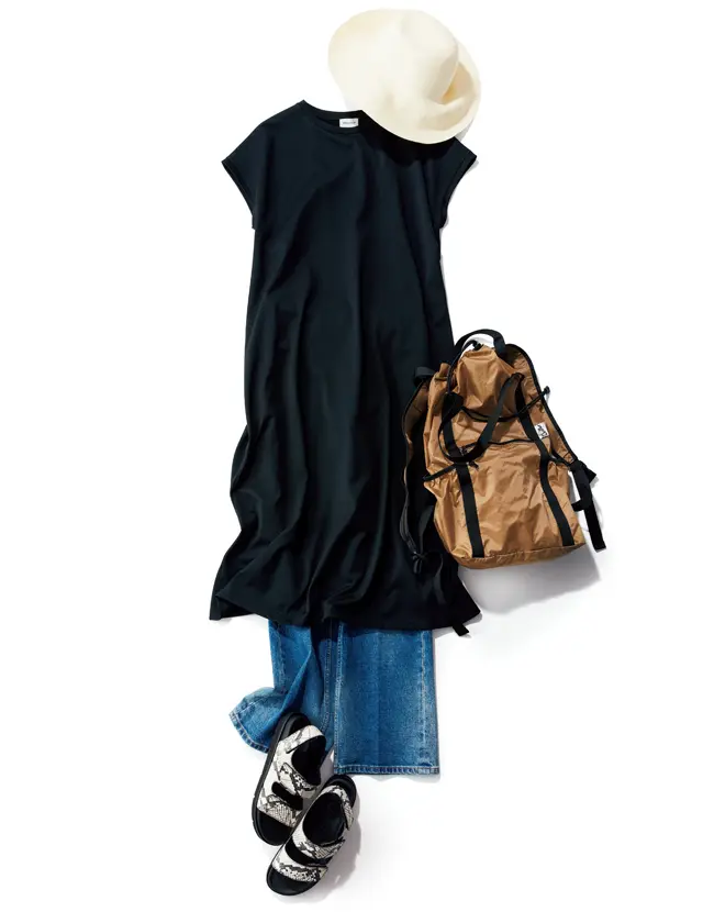 1.5マイルをこなれて見せるワンピース×ボトムの最旬レイヤード