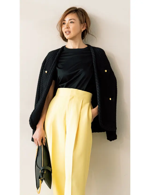 ドゥロワーのノーカラージャケットのSHIHO