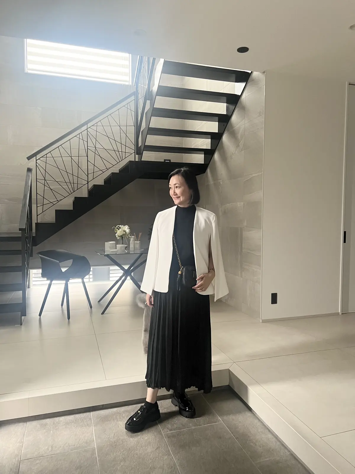 ZARAコーデ　ZARAジャケット　エルメスバーキン　アラフィフコーデ　50代ファッション　Z ARAローファー