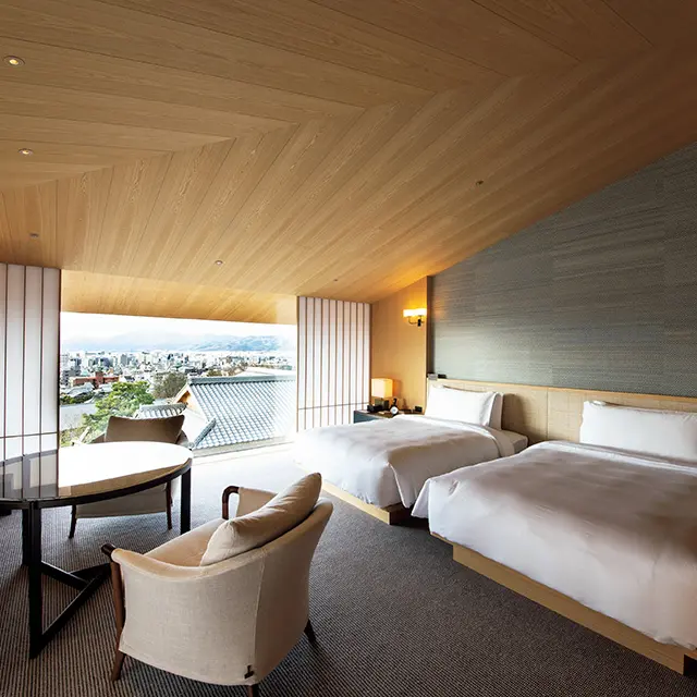 東山のくつろぎのひとときを過ごせる、68㎡の「ビューデラックスツイン」