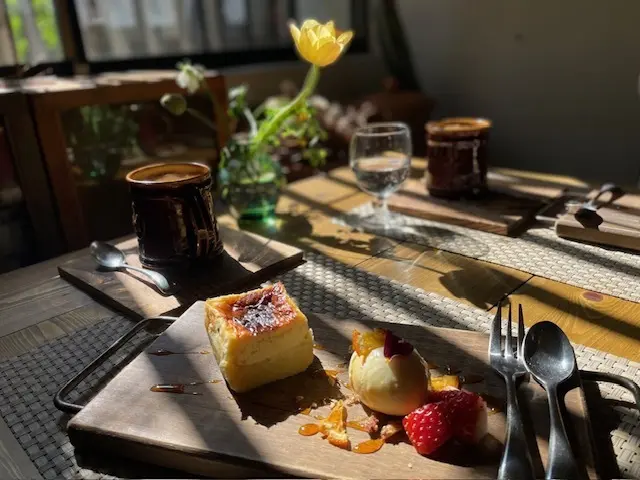 デザートのチーズケーキ