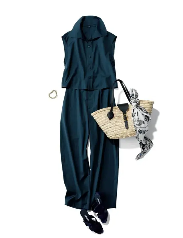 【新・セットアップの着映え力】短めトップスならワンツーコーデで即スタイル映え！