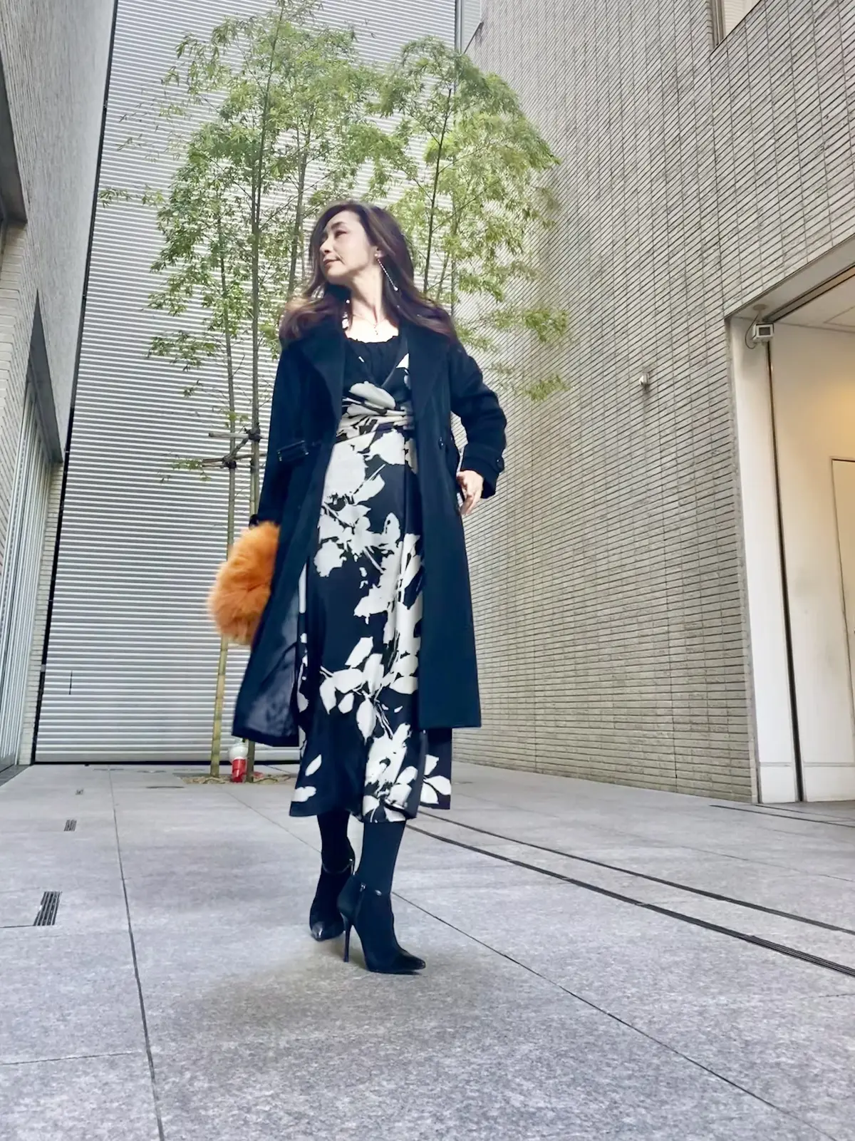 花柄ワンピースでお出かけコーデ