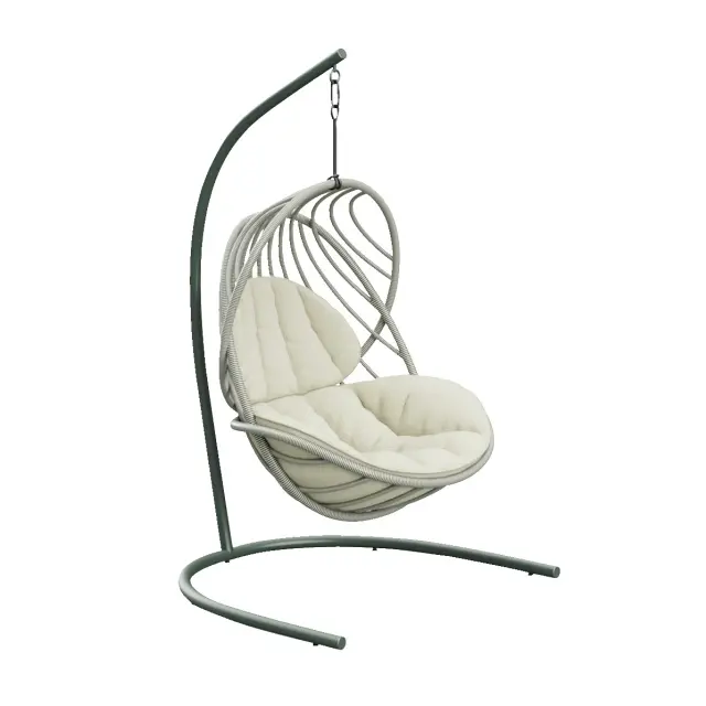 「キダ ハンギングラウンジチェア（置き）」（W131×D127×H195㎝）¥1,078,000（クッション込み）／ニチエス（デドン）