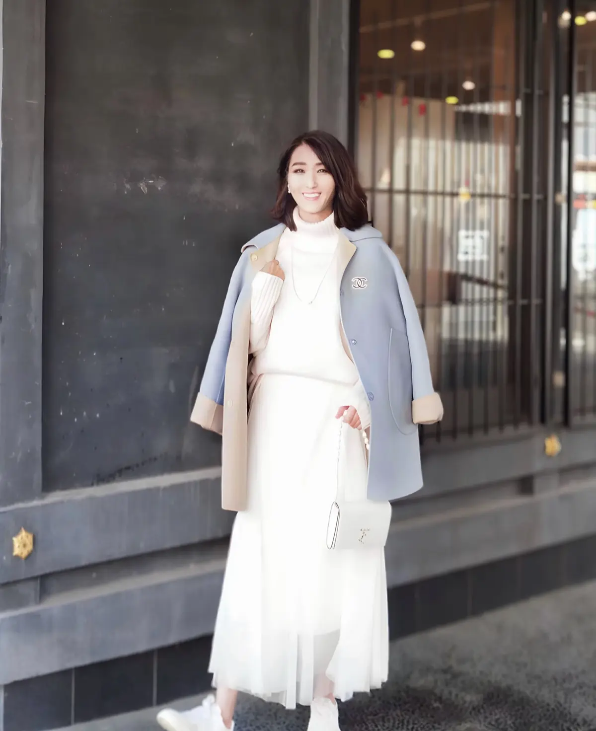 DoCLASSE カシミヤ混ウールリバー・コート　商品番号：30015