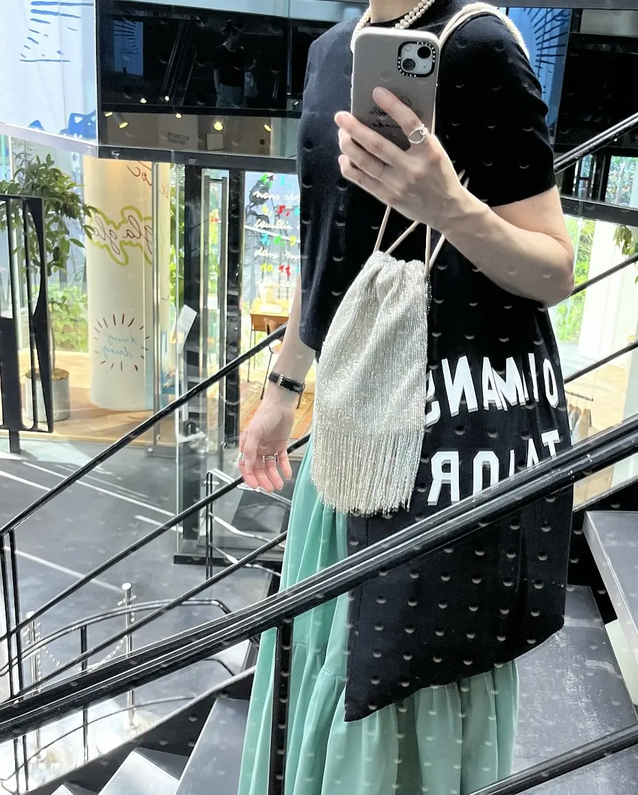 ZARAキラキラビーズbag★4コーデの画像_2