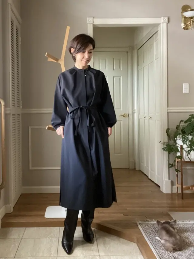 E by eclat バンドカラーワンピの画像_2