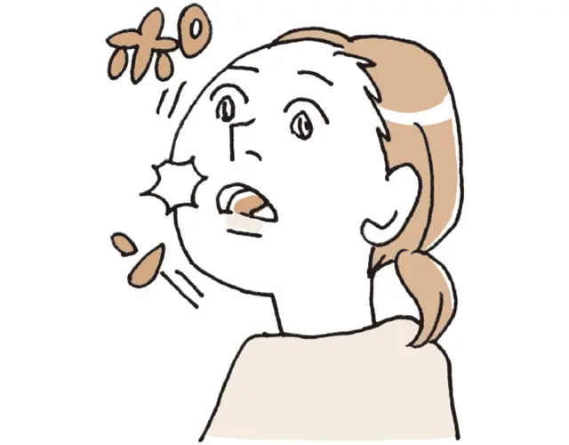 舌で上あごを3回はじく