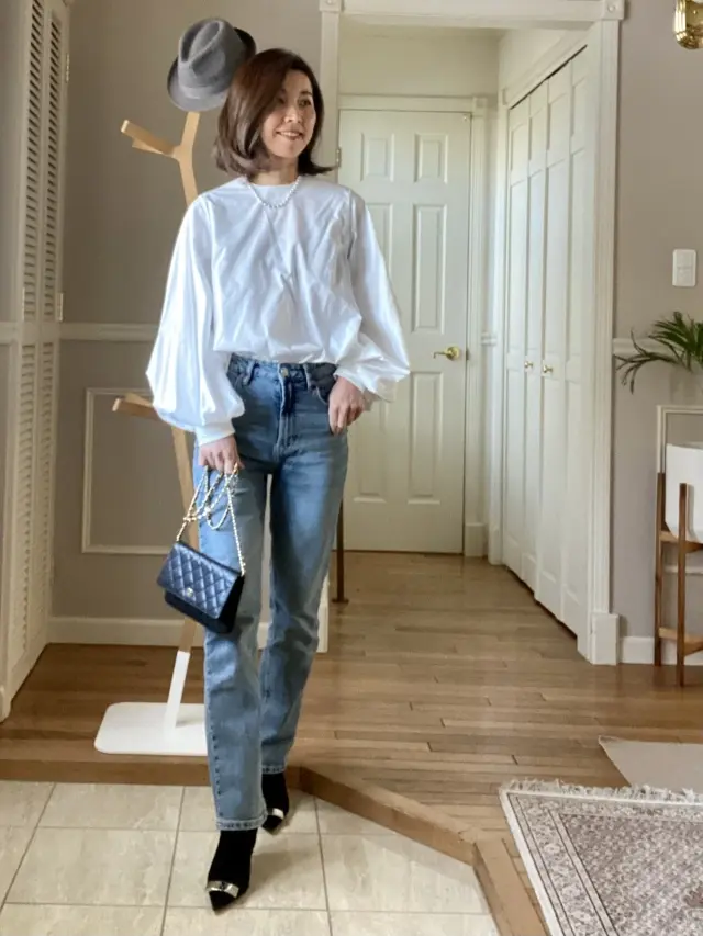 ZARAのデニムでフェミニンコーデの画像_2