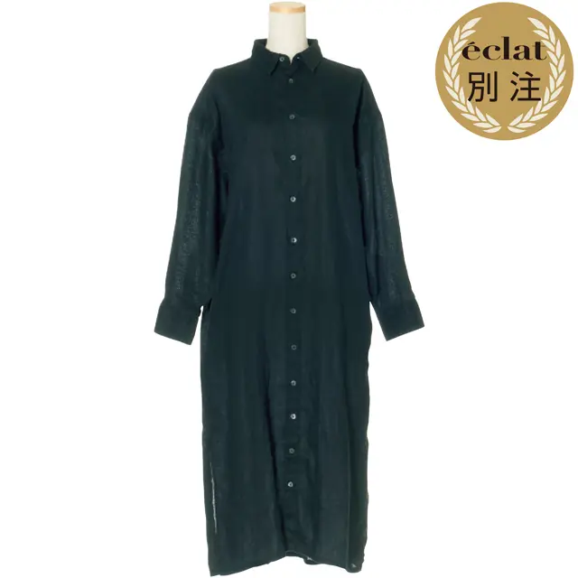 池田奈加子×Finamore シャツドレス　ブラック