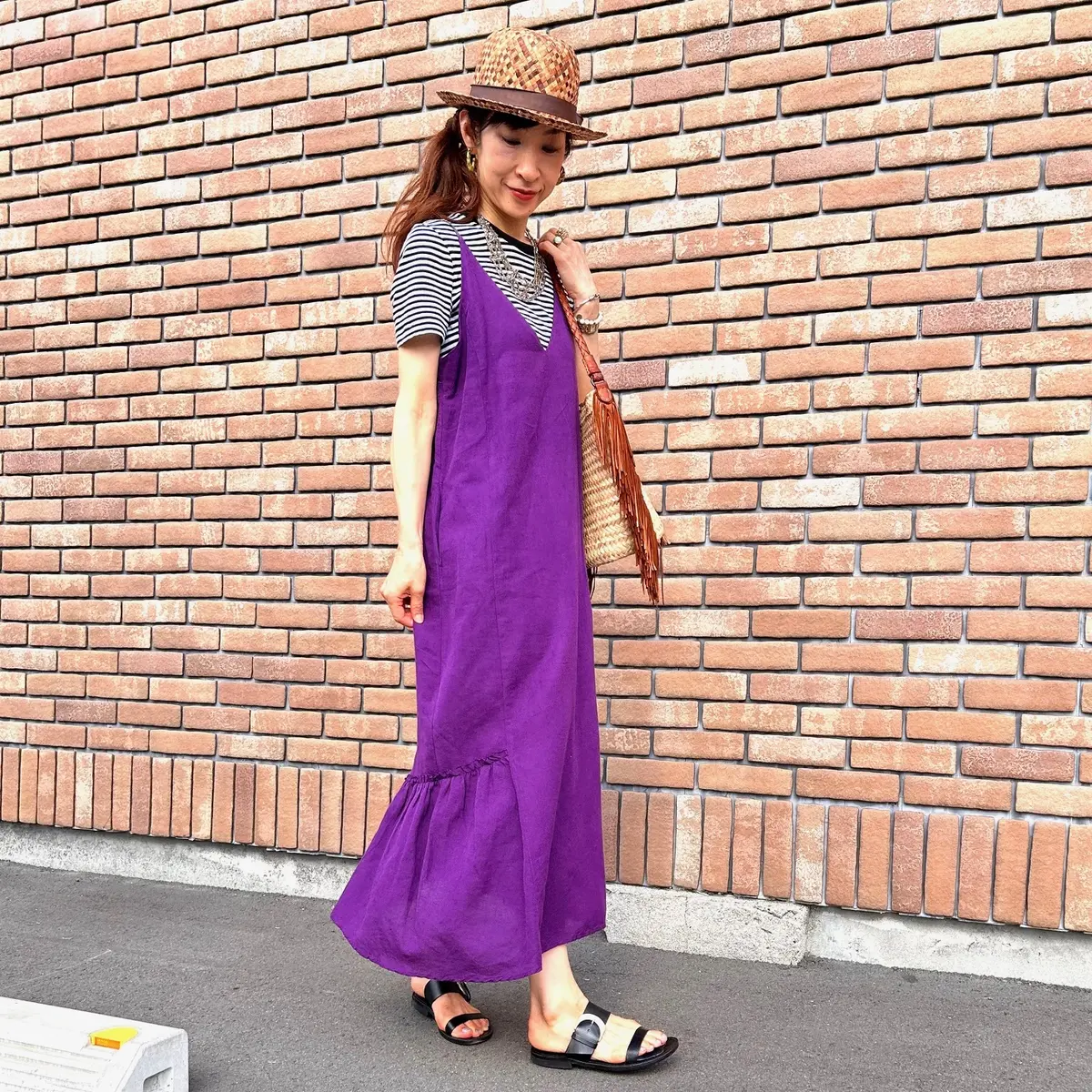 ZARAのTシャツで大人のボーダーコーデの画像_1