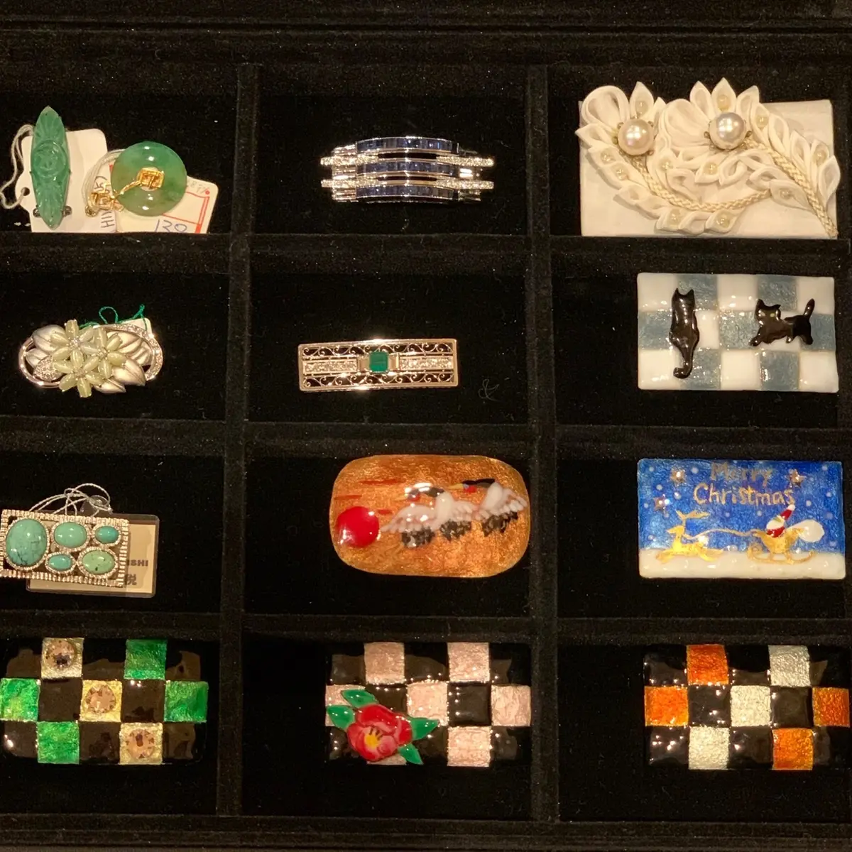 帯留め（宝石、七宝）